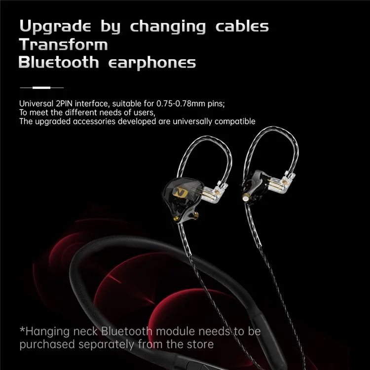 Fones de ouvido com fio ND NX2 com driver dinâmico, fones de ouvido estéreo HiFi com graves, com cabo destacável, sem microfone - Branco