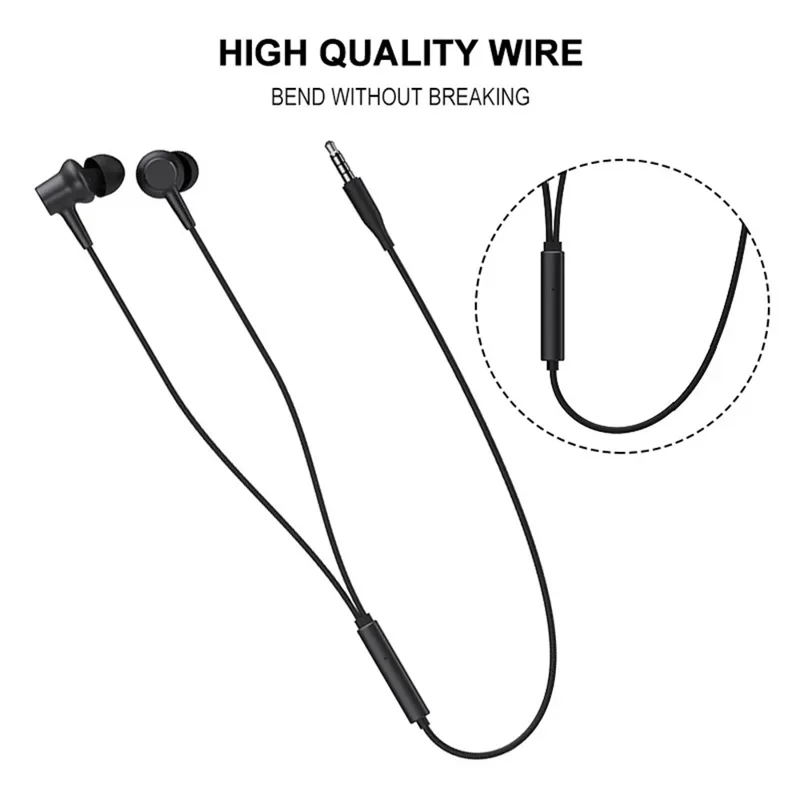 XIAOMI DDQ02WM 3.5mm Wired Earphone Wire Control Music Calls In-Ear Headset