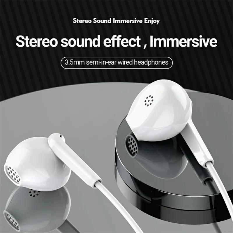 CELEBRAT G34 3.5mm Wired Earphone Wire Control Stereo Music Calls Headset - Black