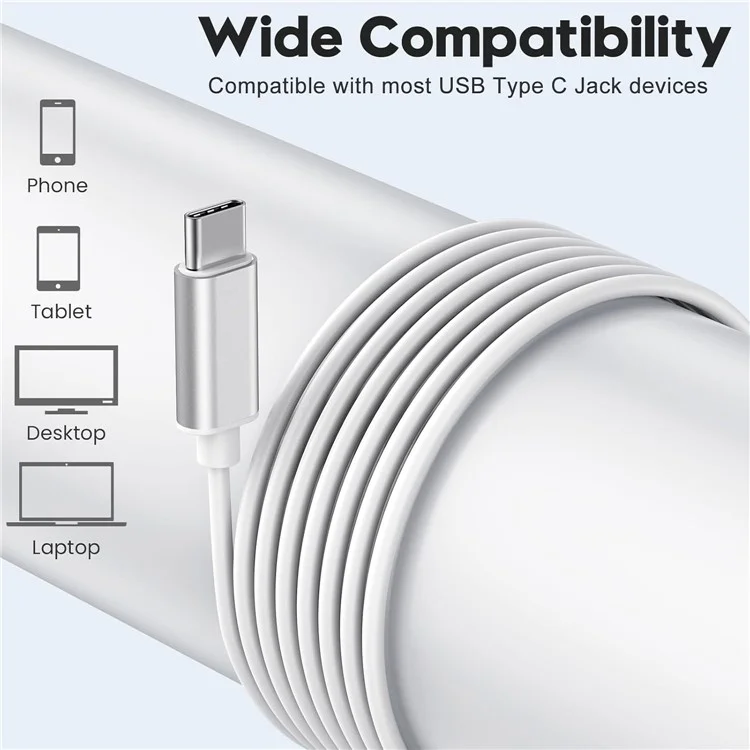ME542 Type-C Wired Earphones with Mic Magnetic Semi-In-Ear Headphones for iPhone Google Samsung - White