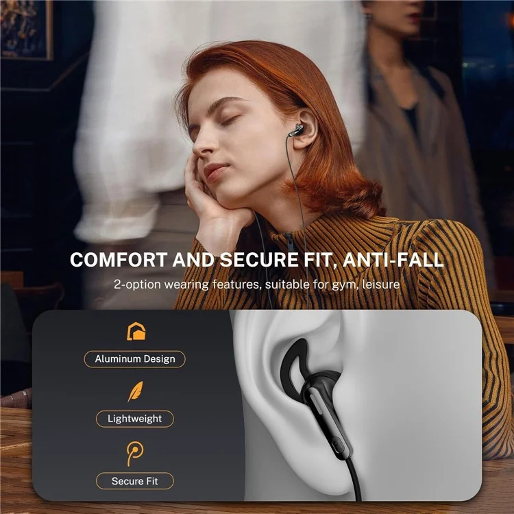 ME941A 1.2m Type-C Wired Earphones with Mic USB-C Headphones for iPhone Google Samsung - Black