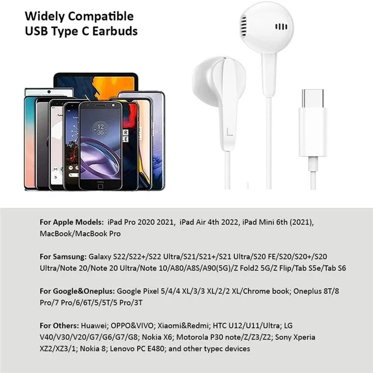 ME544F HIFI Type-C Цифровые наушники с чипом, шумоподавление, для звонков и музыки, с магнитным креплением - Белый