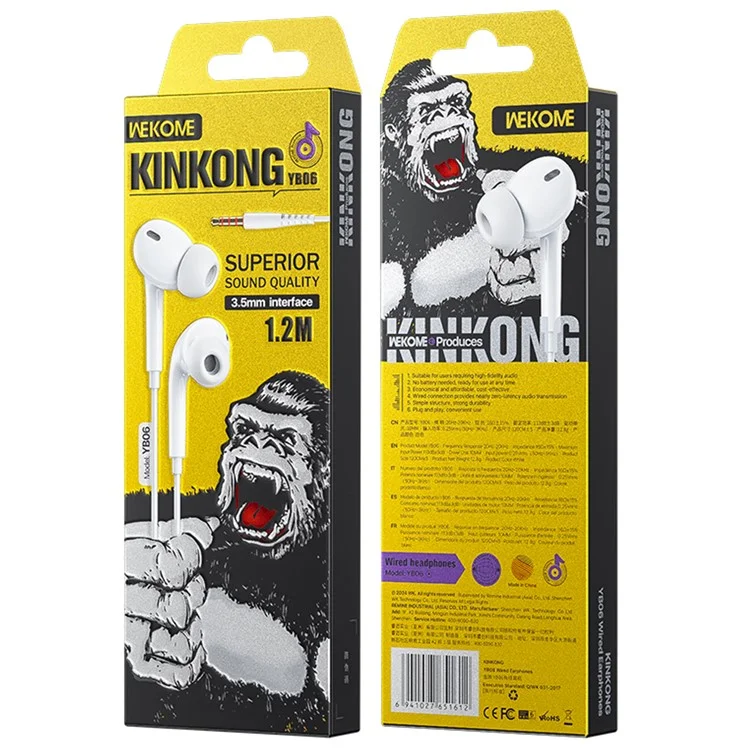 Auriculares con cable WEKOME YB06 de 3,5 mm con controlador de 10 mm