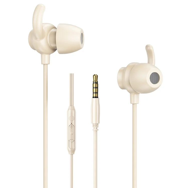WEKOME YB07 Kinkong Series 3.5mm Plug Wired Earphones Sleep Music Call Earbuds - Beige
