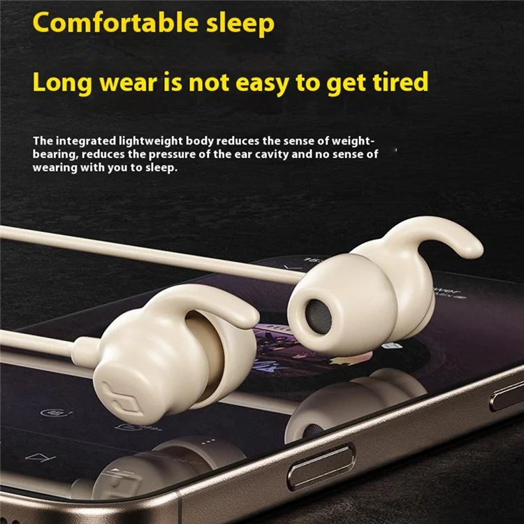 WEKOME YB07 Kinkong Series 3.5mm Plug Wired Earphones Sleep Music Call Earbuds - Beige