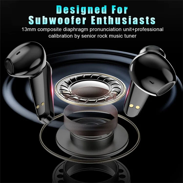 VSIDEA A15S Auriculares inalámbricos BT 5.4 Graves potentes ENC Cancelación de ruido IPX4 Resistente al agua TWS Auriculares - Negro
