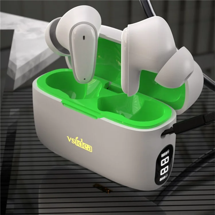 VSIDEA A32 Kabellose Ohrhörer IPX4 Wasserdicht Bluetooth-kompatibel Tiefbass In-Ear-Kopfhörer - Weiß