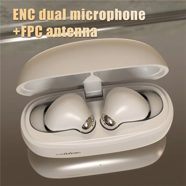 VSIDEA A91S ENC Noise Cancellation Wireless Earbuds Bluetooth-Compatible Headphones with Dual Mic - White