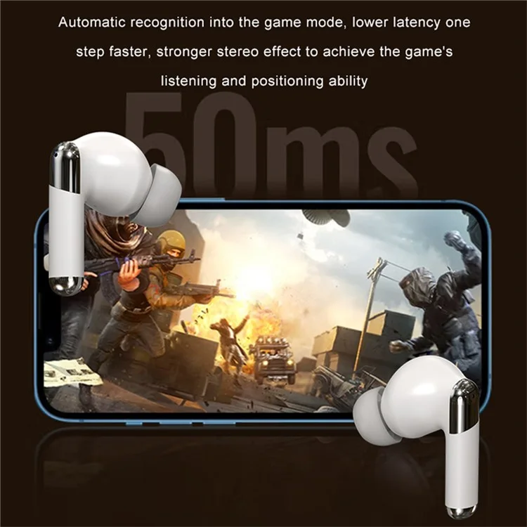 VSIDEA A91S ENC Noise Cancellation Wireless Earbuds Bluetooth-Compatible Headphones with Dual Mic - White
