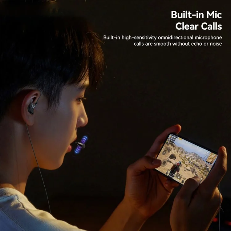ESSAGER G62 Gaming Earphones 3.5mm Wired In-Ear Headphones with Microphone / Inline Controls