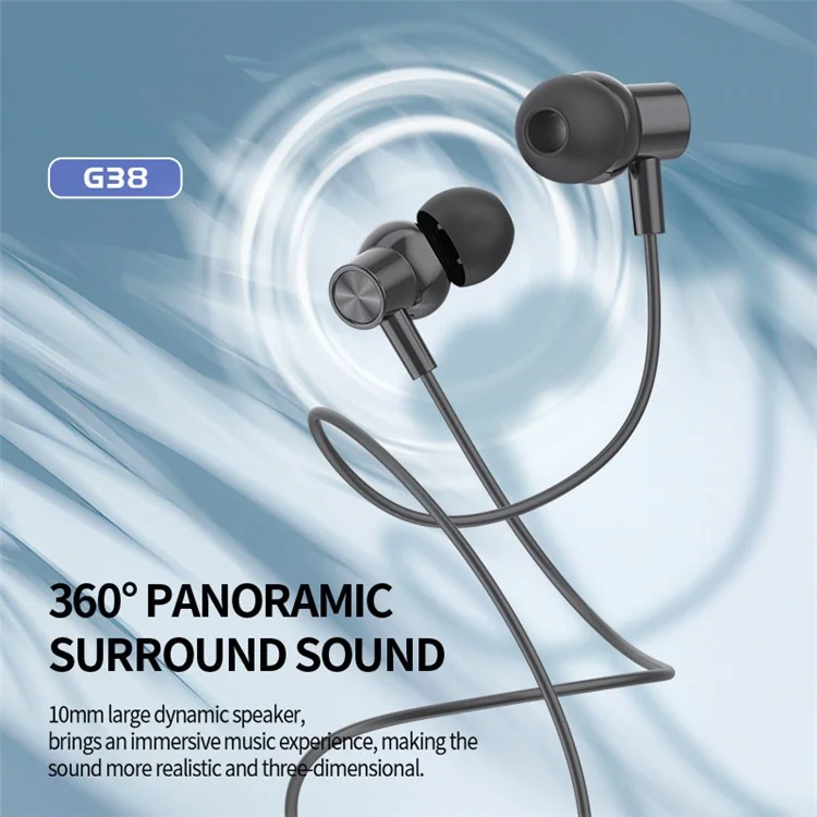 CELEBRAT G38 Type C Écouteurs Intra-auriculaires Filaires avec Décodage Numérique HiFi Audio Musique - Noir