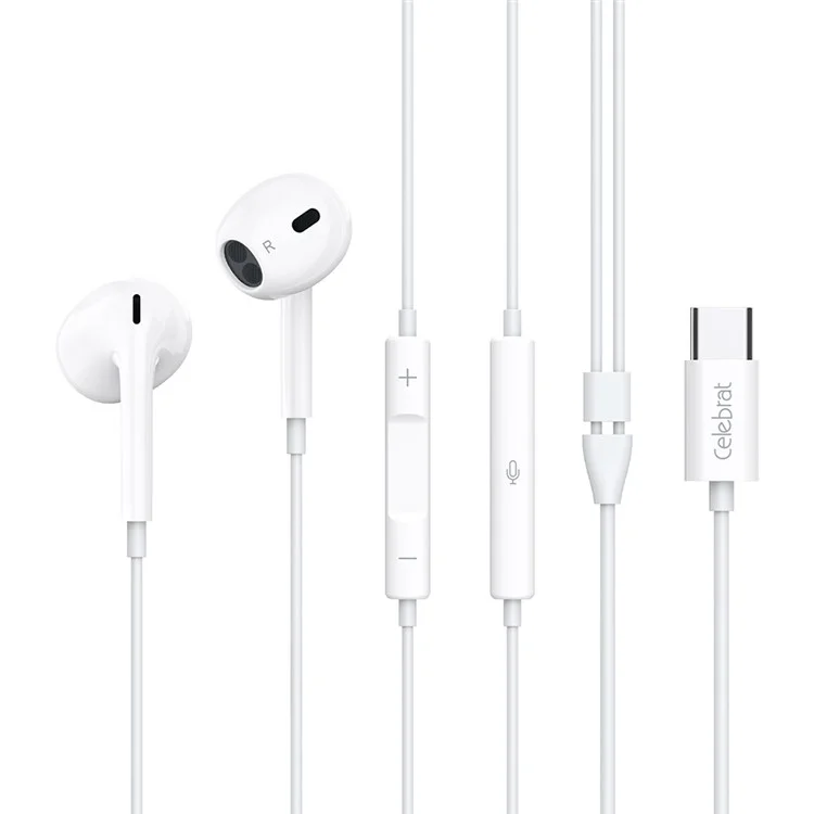 CELEBRAT E400 Deep Bass Semi In Ear Headphones Type C Wired Earphones with Microphone