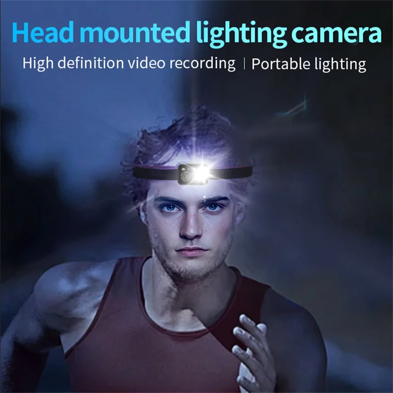 Lanterna Portátil D7 para Exteriores com Câmera HD 1080P, Gravação de Vídeo, Sensor Inteligente e Luz LED com Cartão de 32GB