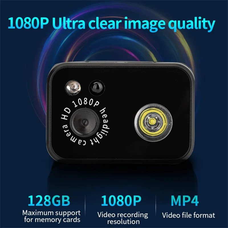 Lanterna Portátil D7 para Exteriores com Câmera HD 1080P, Gravação de Vídeo, Sensor Inteligente e Luz LED com Cartão de 32GB