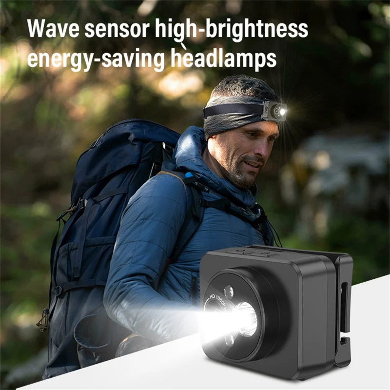 D8 Câmera Portátil para Cabeça HD Externa para Esportes - Gravação de Vídeo 1080P com Lanterna de Cabeça LED e Cartão de 32GB