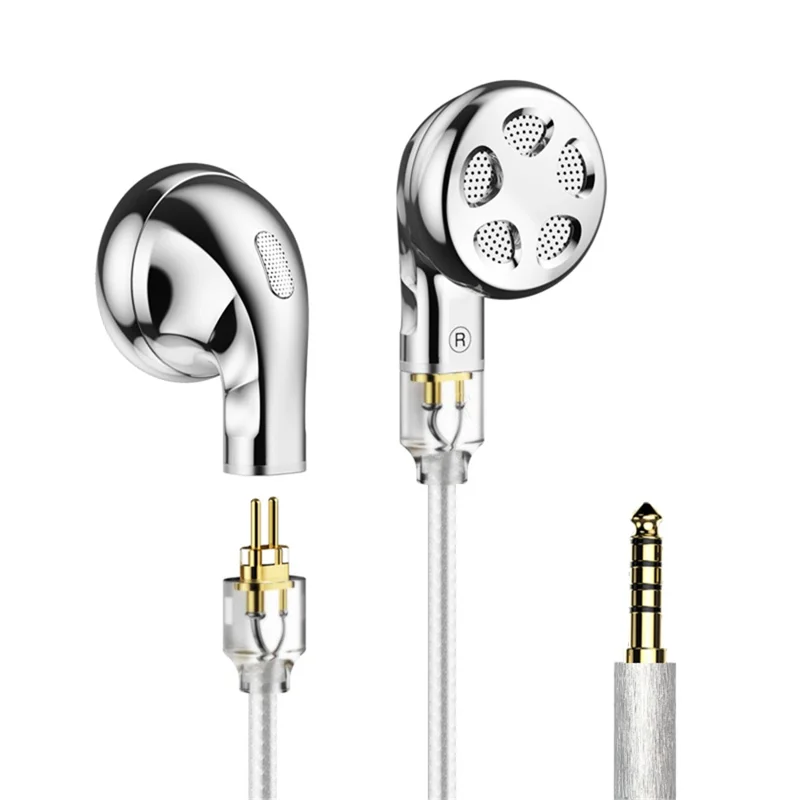 TRN Seahorse Pro Écouteurs HiFi filaires avec câble détachable 2 broches, pilote dynamique, semi-intra-auriculaires - Jack 4,4 mm / sans microphone