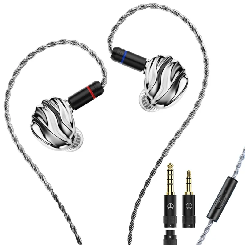 TRN Shell Shape In Ear Monitor HiFi Earphones Four Driver Music Headphones with Detachable Cable - with Mic