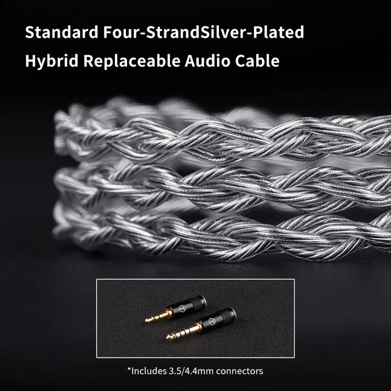 TRN Shell Shape In Ear Monitor HiFi Earphones Four Driver Music Headphones with Detachable Cable - with Mic