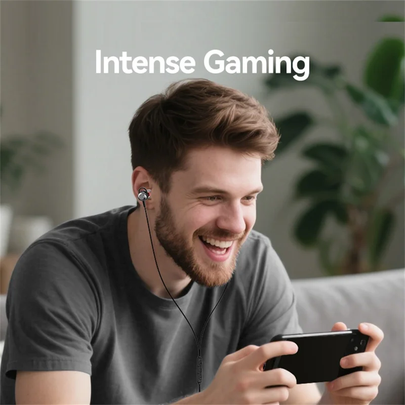 USAMS SJ758 EP-48 słuchawki wewnątrzuszne przewodowe słuchawki z aluminiową stopą Typ-C z trzyprzyciskową kontrolą