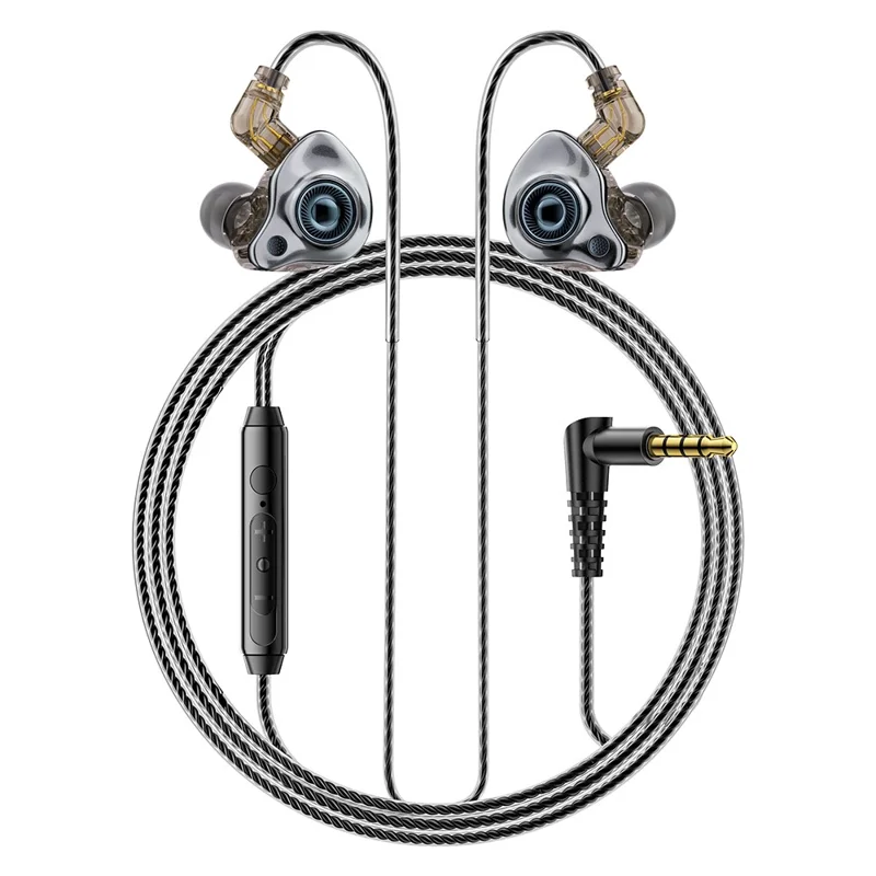 ESSAGER 3.5mm Detachable Wired Earphones In-Ear Gaming Headphones Built-in Microphone, 1.2m - Black