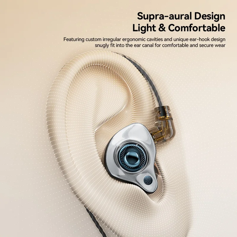 ESSAGER 3.5mm Detachable Wired Earphones In-Ear Gaming Headphones Built-in Microphone, 1.2m - Black