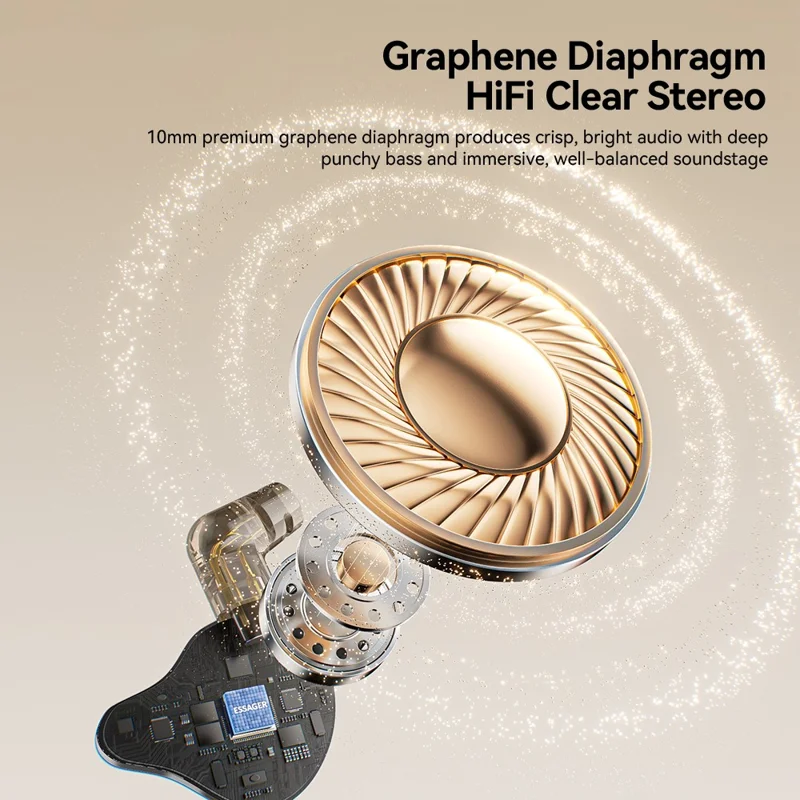 ESSAGER Type C Detachable Wired Earphones In-Ear Gaming Headphones Built-in Microphone, 1.2m - Black