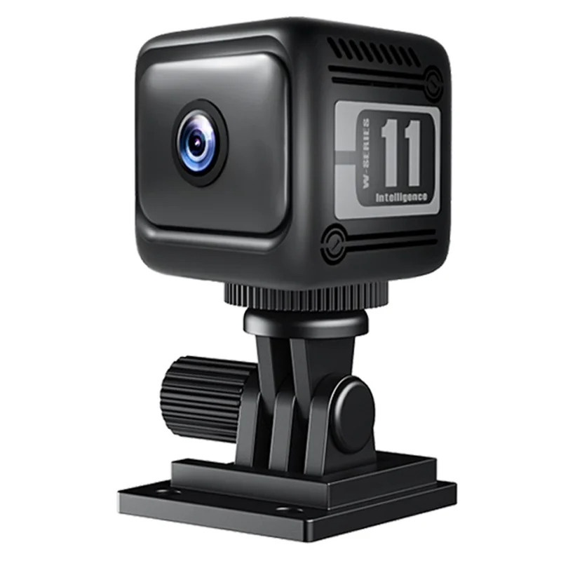 W11 WiFi Mini Telecamera HD con Visione Notturna Wireless Telecamera di Sicurezza con Rilevamento del Movimento per la Sorveglianza Domestica - Nero