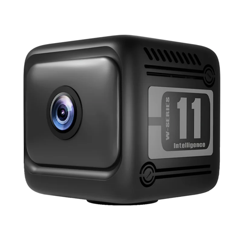 W11 WiFi Mini Telecamera HD con Visione Notturna Wireless Telecamera di Sicurezza con Rilevamento del Movimento per la Sorveglianza Domestica - Nero