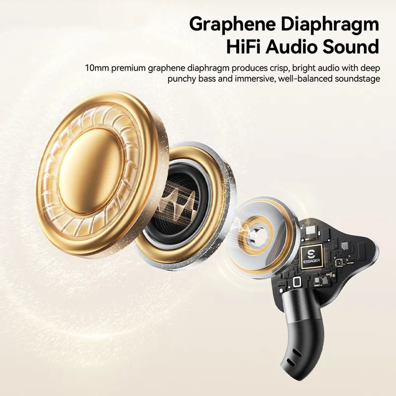 ESSAGER słuchawki karaoke złączem typu C ze zintegrowaną kartą dźwiękową, słuchawki intraauralne z monitorowaniem w czasie rzeczywistym - Czarny