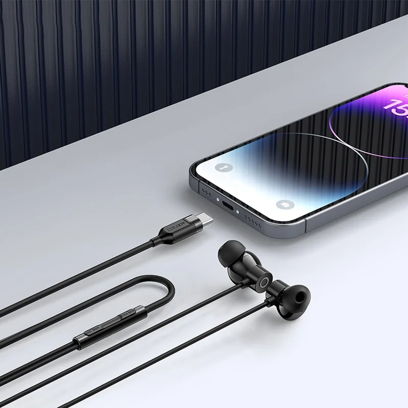 Écouteurs filaires ACEFAST L10 USB-C avec micro, écouteurs intra-auriculaires avec câble en silicone souple et commande intégrée pour téléphones / tablettes