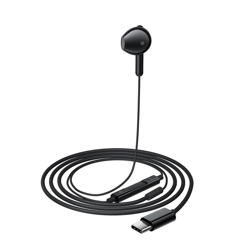 ACEFAST L9 Auscultadores USB-C com Fio, Monaurais com Microfone e Comandos em Linha para Smartphones/Tablets - Preto