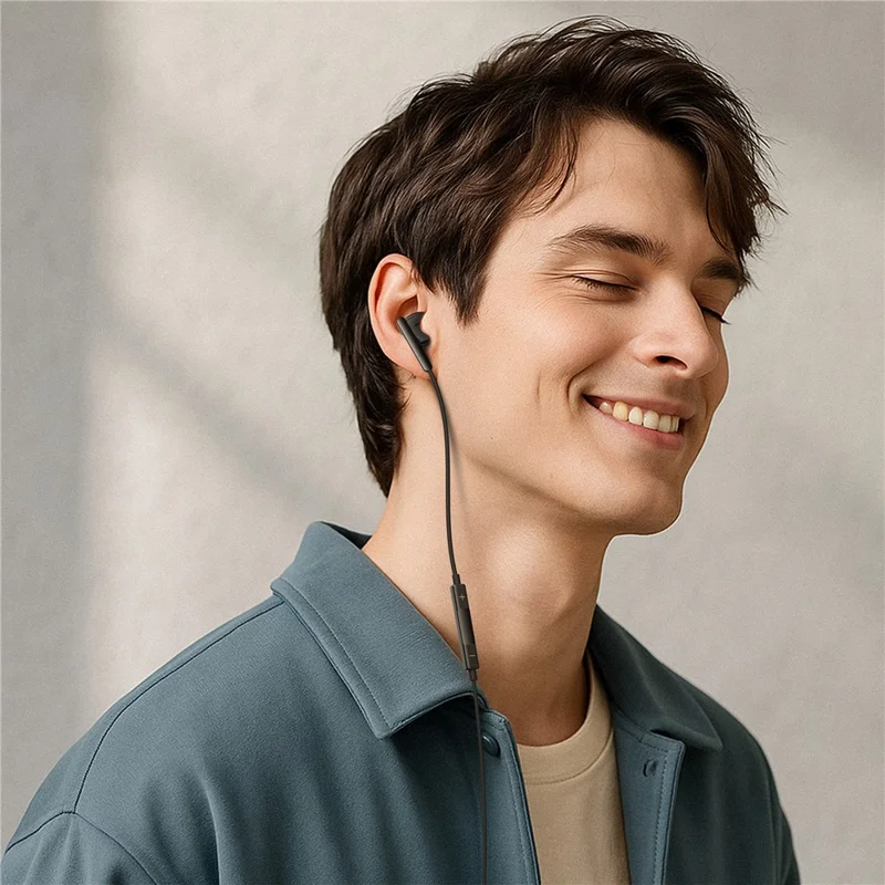 ACEFAST L9 Auscultadores USB-C com Fio, Monaurais com Microfone e Comandos em Linha para Smartphones/Tablets - Preto