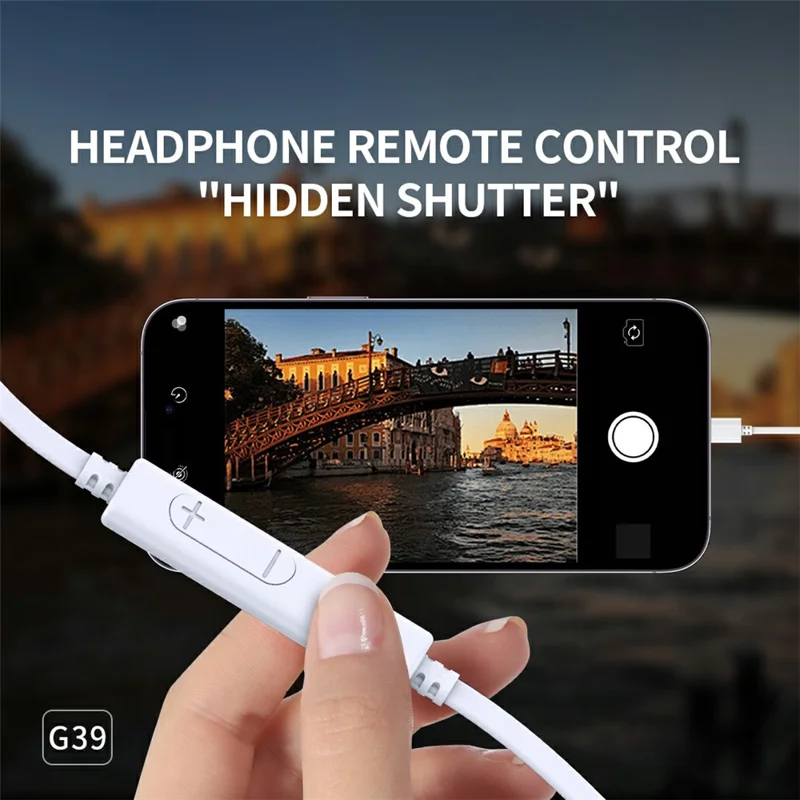CELEBRAT G39 Type-C Wired Earphones HiFi Stereo Sound Semi In-Ear Earphones with Microphone - White