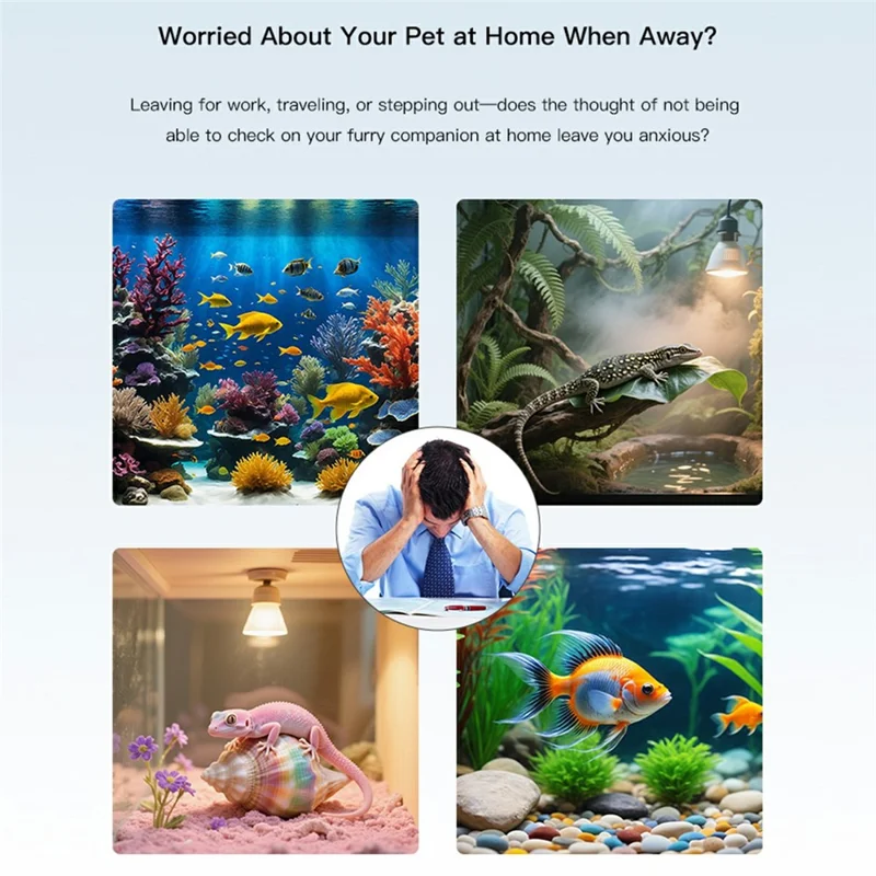 S20M Aquarium Camera Home Two-Way Audio Security Camera Support HD Night Vision for Fish Reptiles - Black