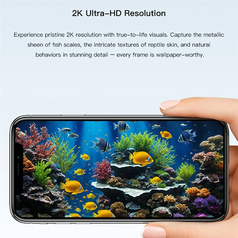 S20M Aquarium Camera Home Two-Way Audio Security Camera Support HD Night Vision for Fish Reptiles - Black