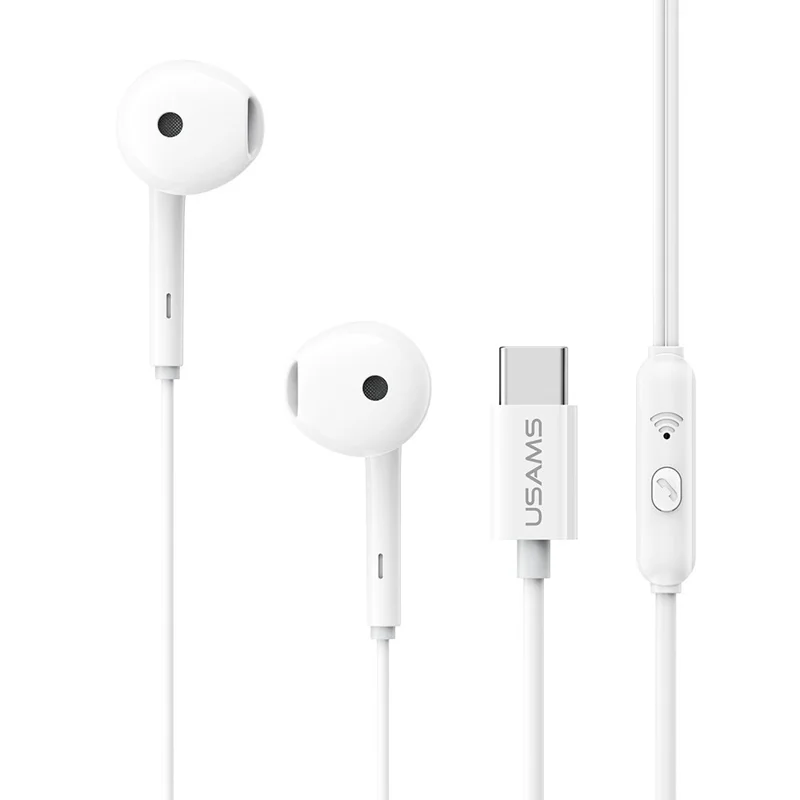 USAMS SJ771 EP-50 1.2m Type-C Digital Wired Earphones Semi-in-ear Earphones with Microphone