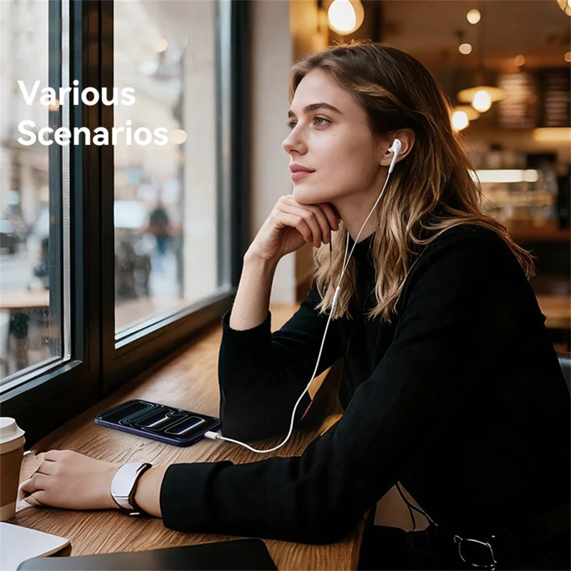 USAMS SJ771 EP-50 1.2m Type-C Digital Wired Earphones Semi-in-ear Earphones with Microphone