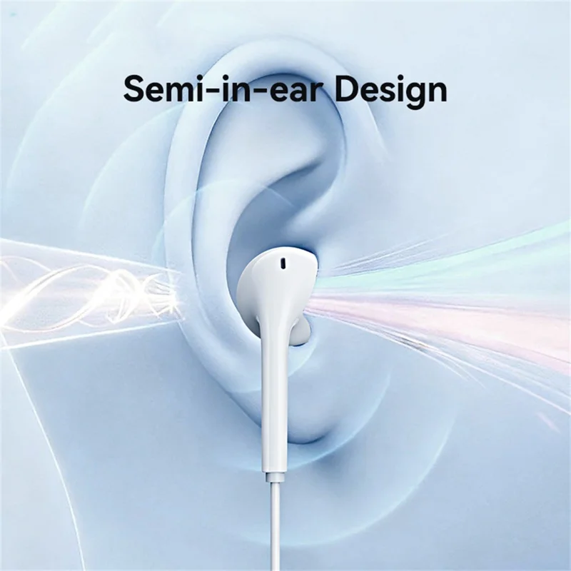 USAMS SJ771 EP-50 1.2m Type-C Digital Wired Earphones Semi-in-ear Earphones with Microphone