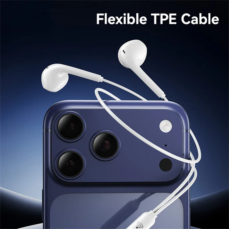 USAMS SJ771 EP-50 1.2m Type-C Digital Wired Earphones Semi-in-ear Earphones with Microphone