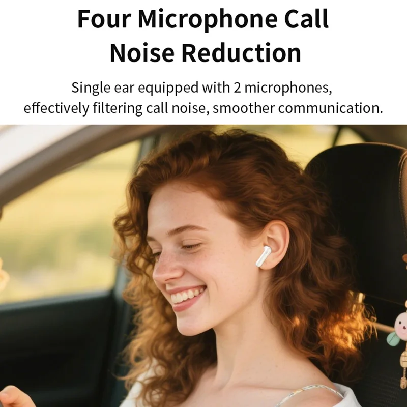 DEVIA EM405 ANC TWS Pro3 In-Ear Bluetooth Earphone Touch Control HiFi Sound Eabud with Screen - White