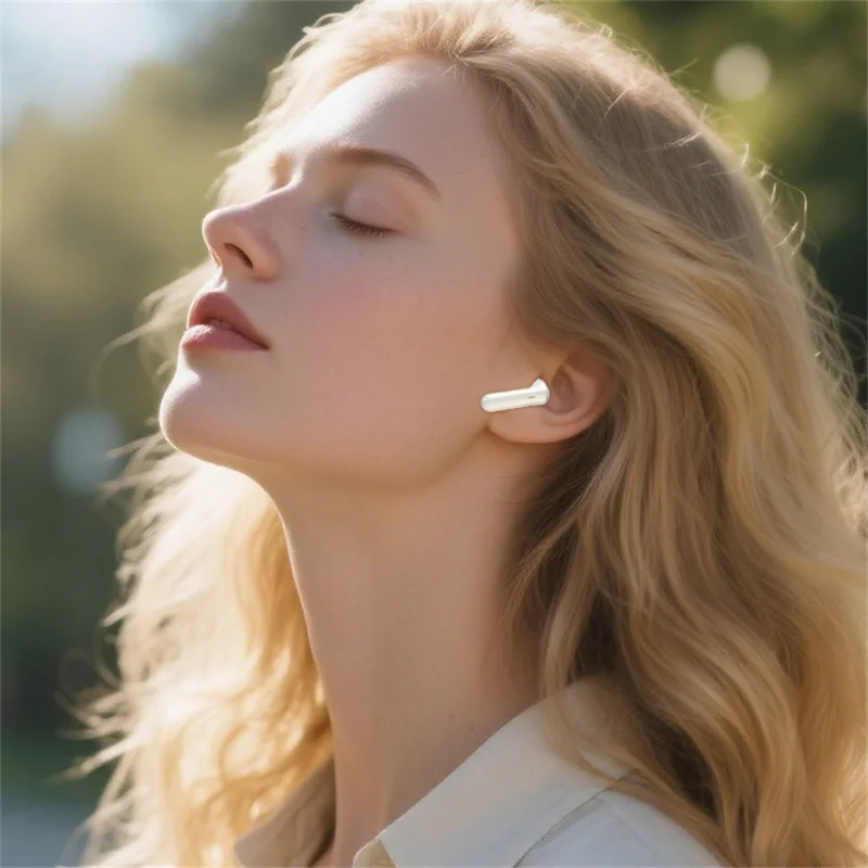 DEVIA EM405 ANC TWS Pro3 In-Ear Bluetooth Earphone Touch Control HiFi Sound Eabud with Screen - White