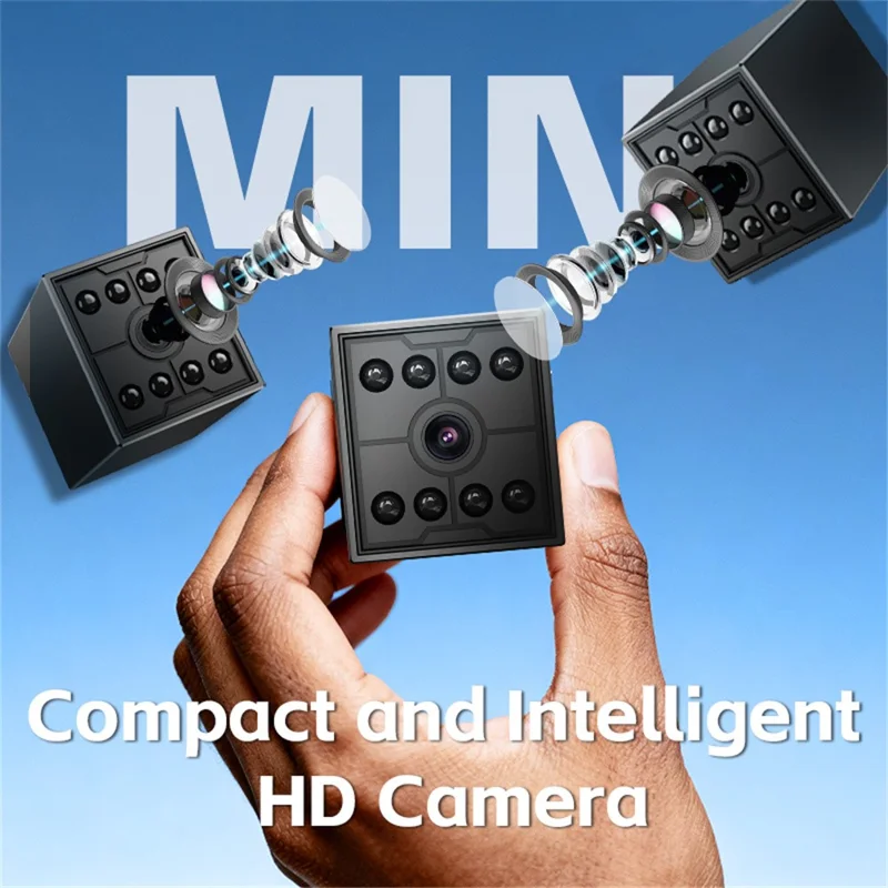 W09 WiFi HD Mini nattevision-kamera med fjernovervågning og bevægelsesdetektering, 1080P sikkerhedskamera - Sort