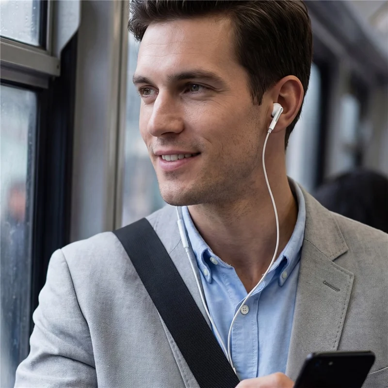 ACEFAST L13 USB-C Semi-in-ear Wired Earphone HD Microphone 3-Button Control Headphone - White