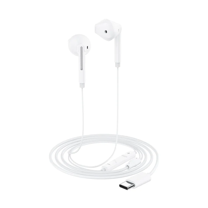 ACEFAST L13 USB-C Semi-in-ear Wired Earphone HD Microphone 3-Button Control Headphone - White