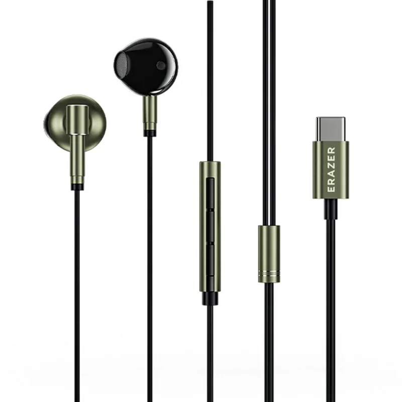 ERAZER EY03 Pro Wired Earphones with Mic Type-C Semi-In-Ear Headphones for Gaming