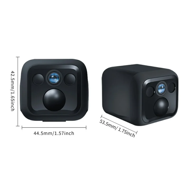 B01 Mini WiFi Security Camera 3MP HD 1080P Night Vision PIR Human Detection Wireless Safety Camera for Home Outdoor - Black