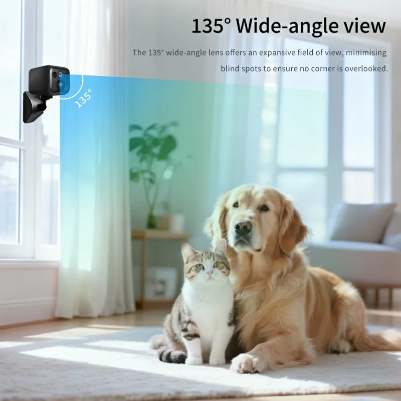 B01 Mini WiFi Security Camera 3MP HD 1080P Night Vision PIR Human Detection Wireless Safety Camera for Home Outdoor - Black