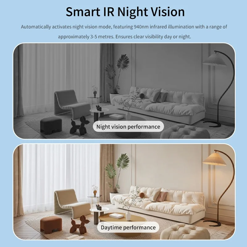 B01 Mini WiFi Security Camera 3MP HD 1080P Night Vision PIR Human Detection Wireless Safety Camera for Home Outdoor - Black
