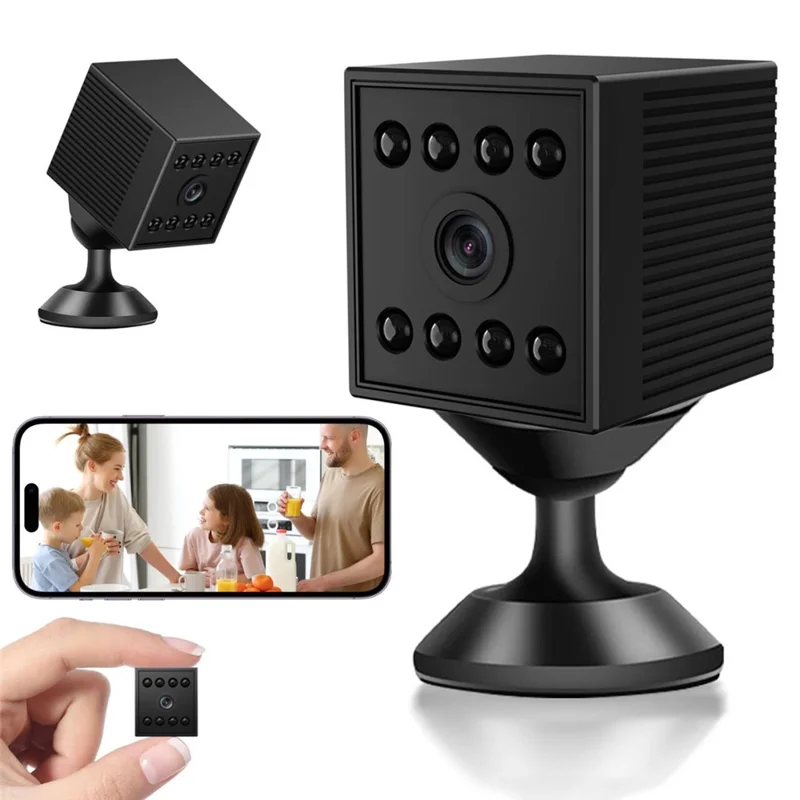 W10 WiFi HD Mini Security Camera Night Vision Motion Detection 1080P Indoor Surveillance Camera - Black