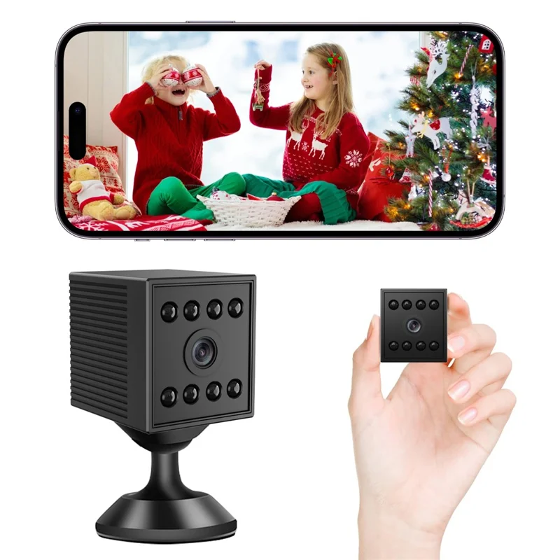 W10 WiFi HD Mini Security Camera Night Vision Motion Detection 1080P Indoor Surveillance Camera - Black